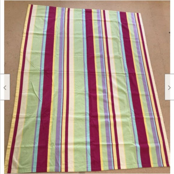 TAG Cotton Tablecloth & Placemat Set Bright Pink Green Stripe Print 76x59 India - Picture 2 of 5